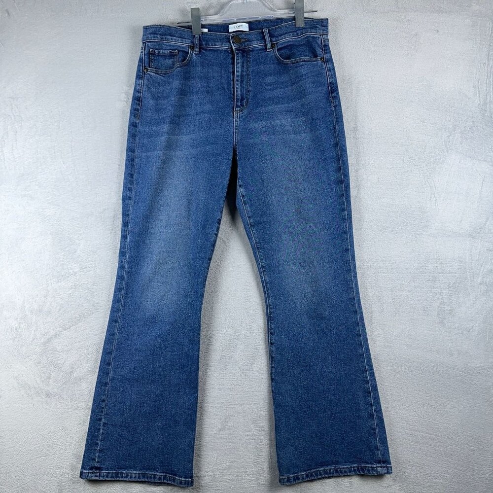 Loft Outlet Flare Leg Jeans High Rise Denim Stretch Women's Blue Size W34